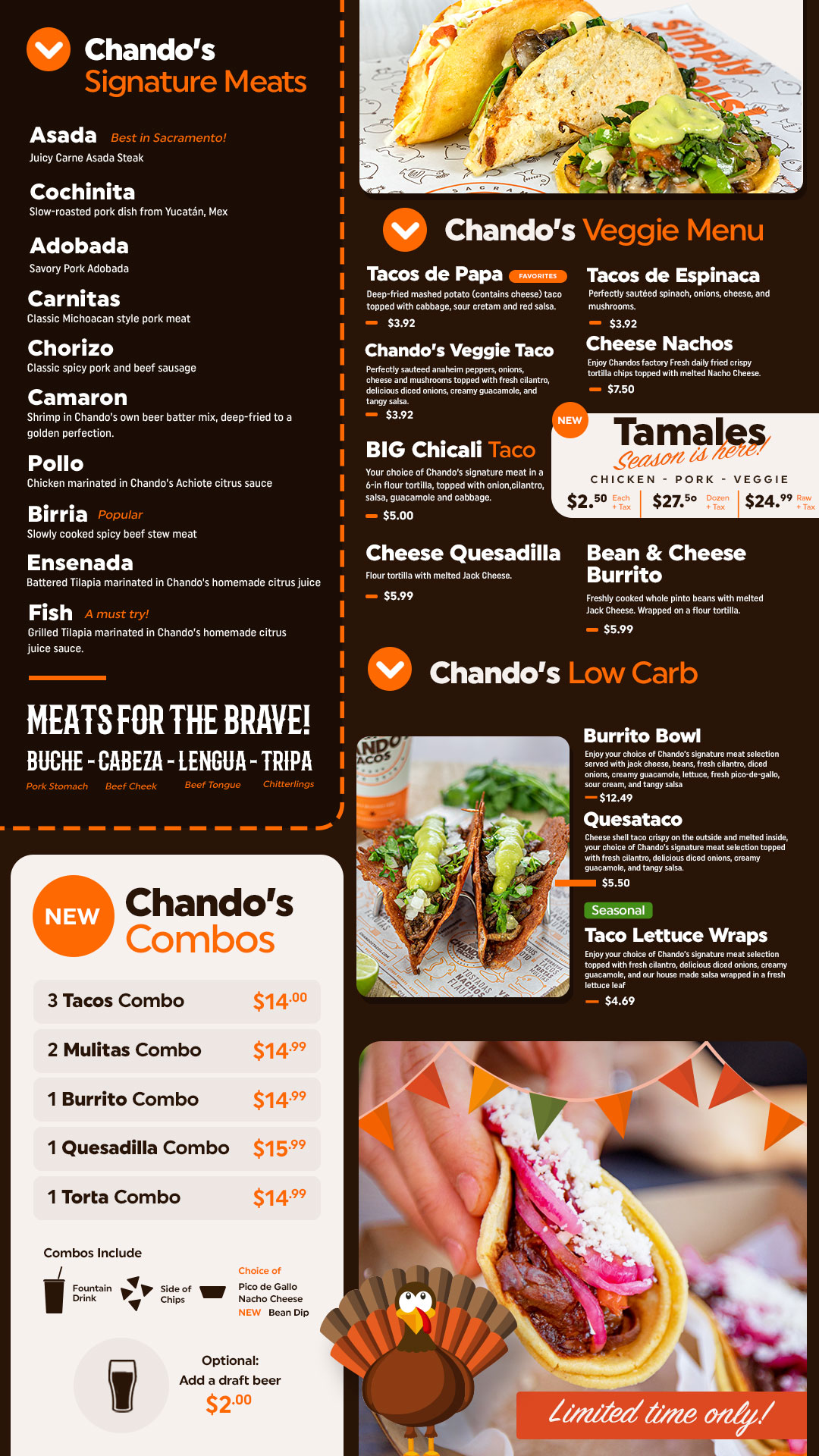 Our Menu Chando S Tacos Simply Delicious